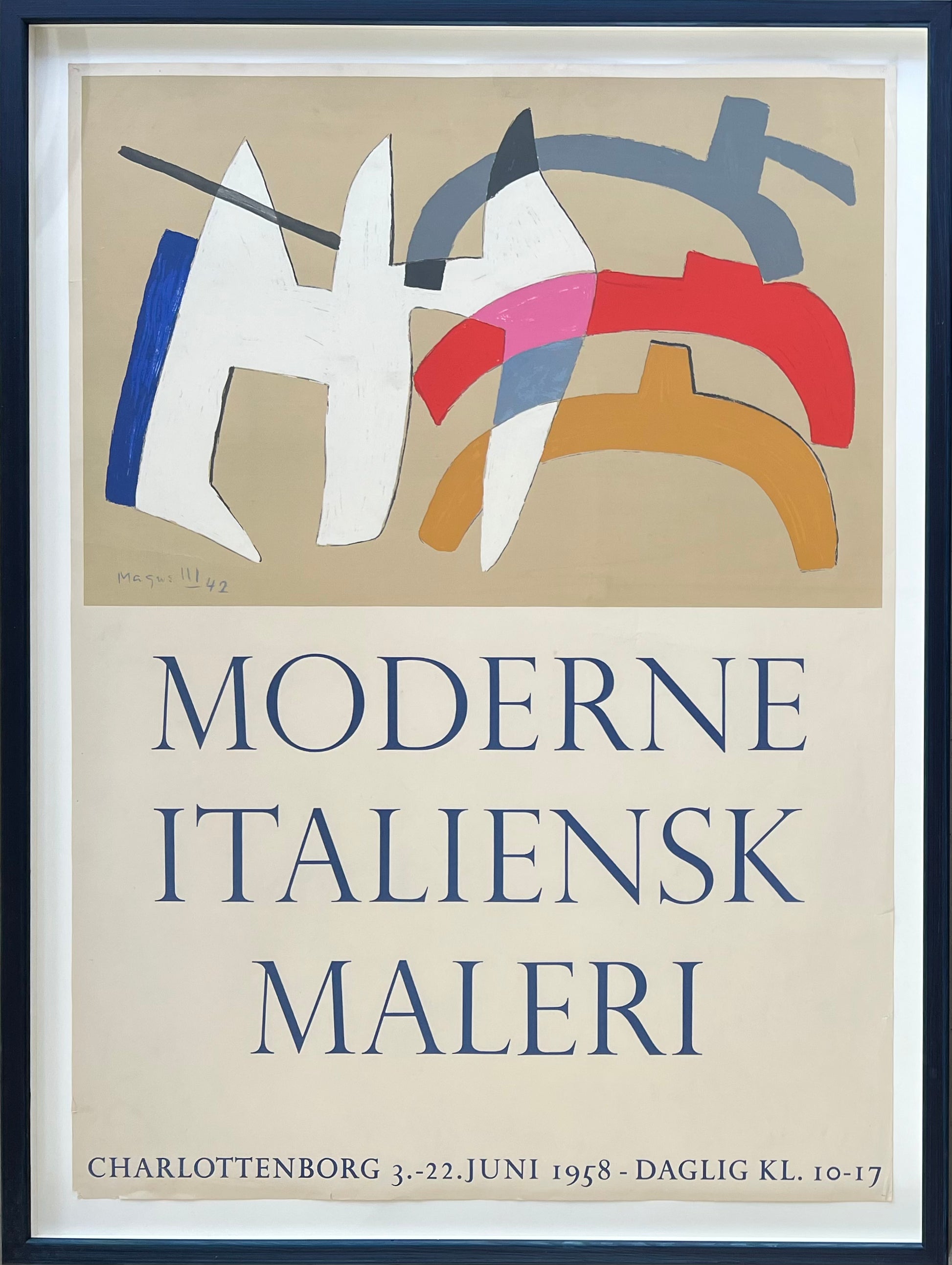 Moderne Italiensk exhibition poster, 1958 – Københavns Kunsthandel